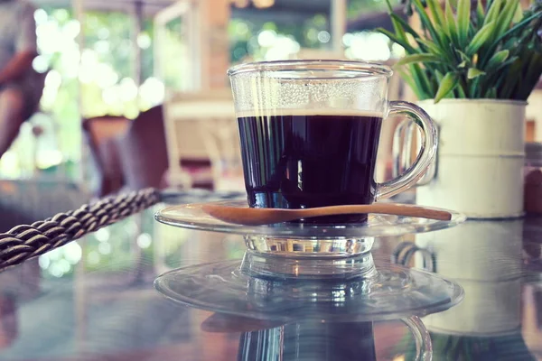 Americano Minuman Kopi Hitam Panas Kafe — Stok Foto