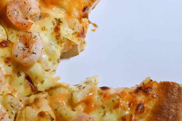 Italian Pizza Cheese Pineapple Shrimp Topping Sea Food — Stock Photo, Image