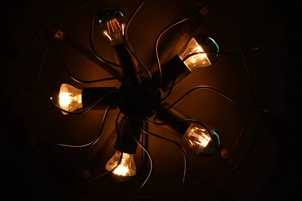 Lampa Vintage Dekoracji Wnętrz Żarówki Pokoju — Zdjęcie stockowe