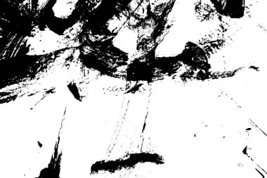 Soyut siyah fırça darbesi, suluboya silueti, beyaz arkaplana boya deseni çiziyor.