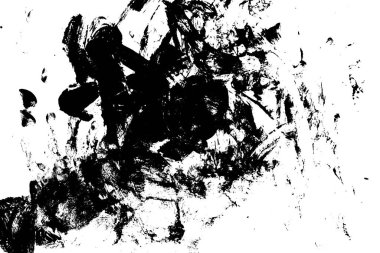 Soyut siyah fırça darbesi, suluboya silueti, beyaz arkaplana boya deseni çiziyor.