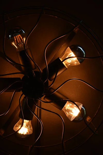 Vinobraní Lampa Žárovka Vnitřní Dekorace Pokoji — Stock fotografie