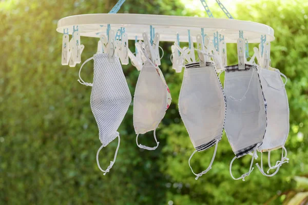 washing clean fabric mask hanging dry disinfect for wearing reuse