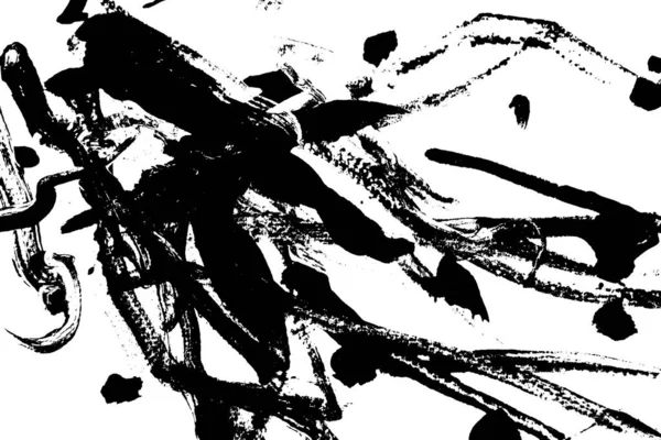 Абстрактний Чорний Пензлик Силует Акварельного Малювання Текстури Фарби Білому Тлі — стокове фото