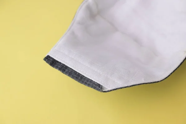 Detalhe Material Máscara Pano Com Tecido Musselina Salu Branco Têxtil — Fotografia de Stock