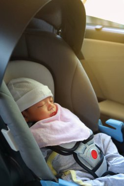sevimli yenidoğan bebek araba emniyet kemeri kilit koruma sürücü yol gezisi uyku