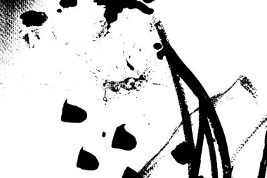 Soyut siyah fırça darbesi, suluboya silueti, beyaz arkaplana boya deseni çiziyor.