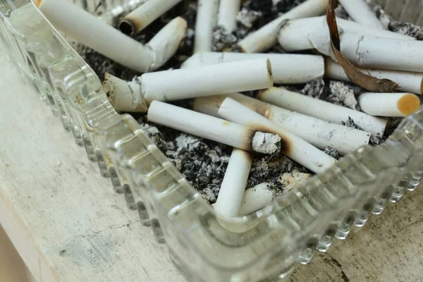 Cigaretový Popel Popelníku Image Přestat Kouřit Koncept Světě Žádný Tabákový — Stock fotografie