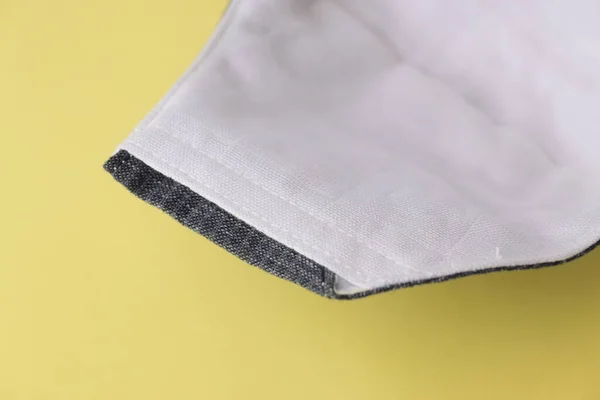 Détail Tissu Matériau Masque Avec Tissu Mousseline Salu Blanc Textile — Photo