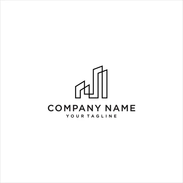 Building Abstract Logo Template Design Vector — Stock Vector