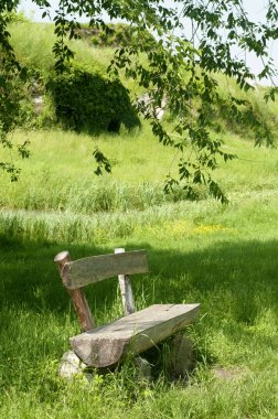 Eski rustik ahşap boş Bank