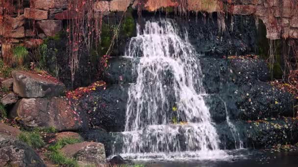 Cachoeira no outono — Vídeo de Stock