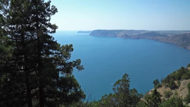 Mar Negro Bahía Montañas de Crimea Verano Sebastopol — Vídeo de stock