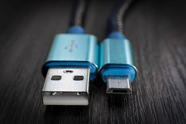 USB and micro USB connectors close-up