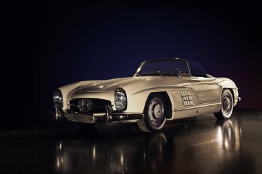 September 29, 2014, Moscow: Mercedes-Benz 300 SL Roadster from a private collection in the museum clipart
