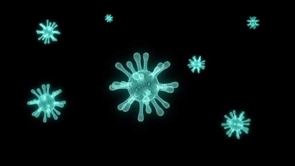 Células Del Coronavirus Covid Enfermedad Infecciosa Equipo Renderizado Partículas Coronavirus — Vídeos de Stock