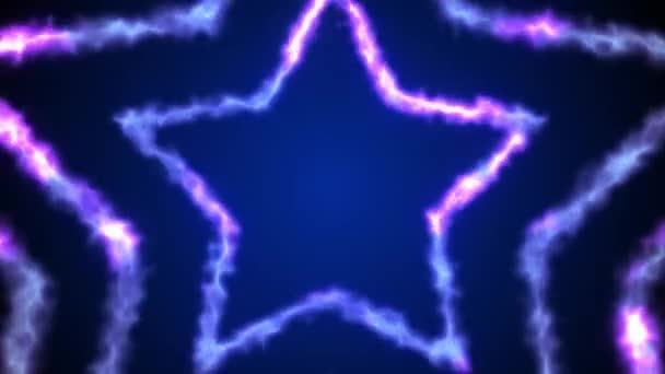 ループアニメーション エネルギーの星の背景 省エネルギーでシームレスなループを持つ抽象的な背景のアニメーション 明るい星を移動する抽象的な背景 — ストック動画