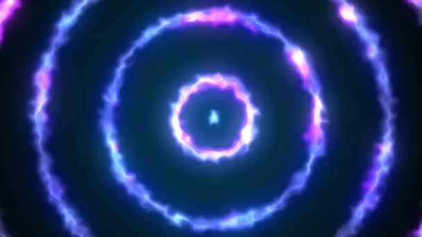 Циклічна Анімація Енергетичні Кола Фону Анімація Абстрактного Тла Горінням Енергетичних — стокове відео