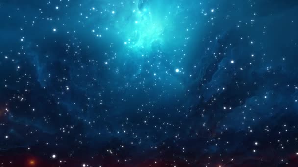 Space Nebula Fundal Albastru Cer Înstelat Noapte Mod Lăptos Orizont — Videoclip de stoc
