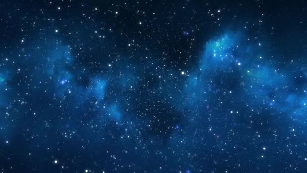 Μπλε Φόντο Νεφελώματος Διαστήματος Νυχτερινός Έναστρος Ουρανός Γαλακτώδης Τρόπος Στον — Αρχείο Βίντεο