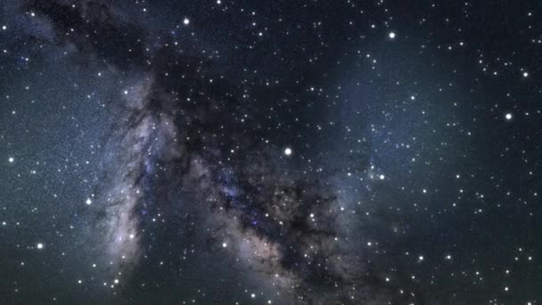 Spazio Nebulosa Sfondo Blu Cielo Stellato Notturno Lattea Bellissimo Orizzonte — Video Stock