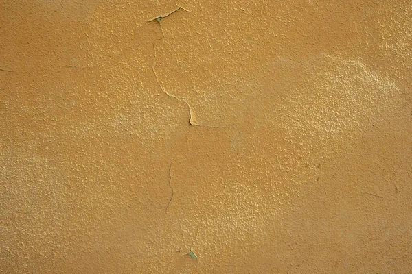 Textura Pared Estuco Rugoso Amarillo Agrietado Astillado — Foto de Stock