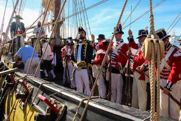 Malaga Spain October 2014 Captain Royal Navy 18Th Century Ship Stock Image