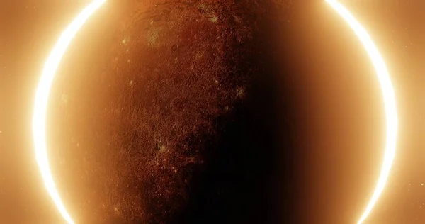 Lumière Soleil Surface Sur Planète Rouge Red Planet Galaxie Rouge — Photo