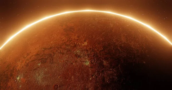 Światła Słoneczne Czerwonej Planecie Czerwona Planeta Czerwona Galaktyka Kosmosie Elementy — Zdjęcie stockowe