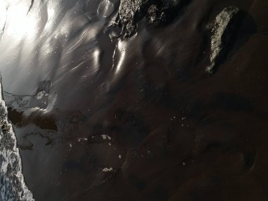 Plaj Siyah Toprak Görüntüsü. Siyah Toprak.