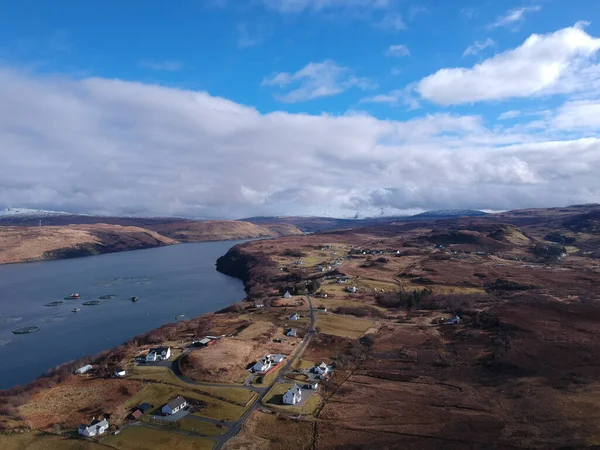 Flygfoto Över Portnalong Isle Skye Skottland — Stockfoto