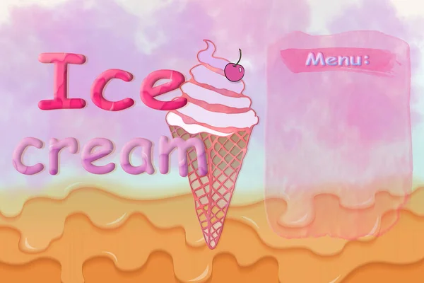 Дизайн Меню Мороженого Летнее Меню — стоковое фото