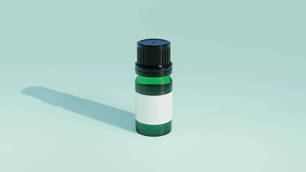 三维渲染一个透明的小管瓶 带有黑色的帽子和白色的包装 适用于模拟化妆品及护肤产品 — 图库照片