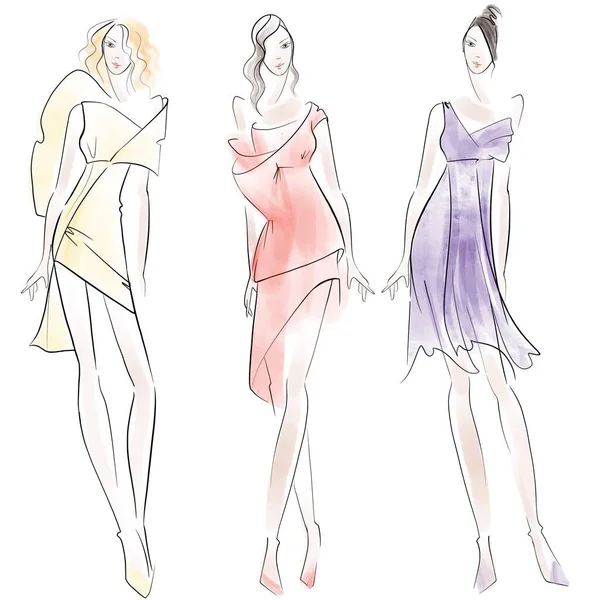 Fashion Illustration White Background — Stock Photo, Image