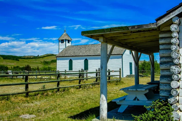 Historiska Mcdougal Kyrkan Först Alberta Morley Alberta Kanada — Stockfoto