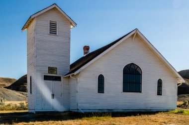Protestant church in the badlands. Dorothy, Alberta, Canada. clipart