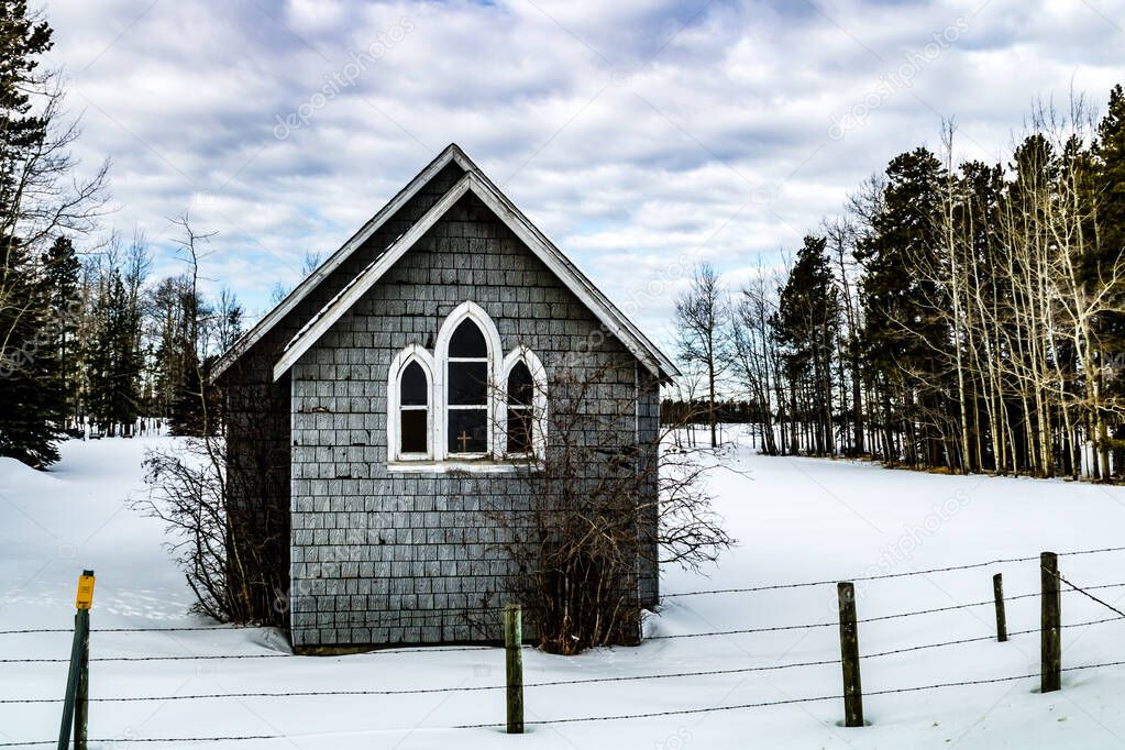 Little cowboy church, Cowboay Trail, Alberta, Canada