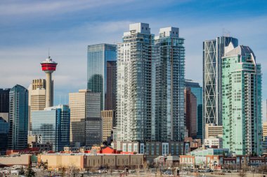 Scottsman Hill 'den Calgary Skyline. Calgary, Alberta, Kanada