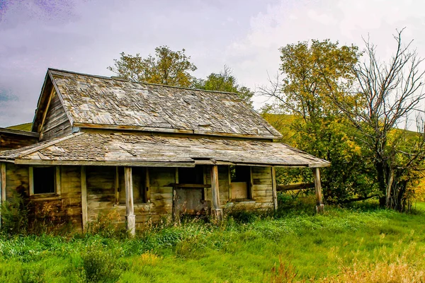 Abonded Homes Homesteads Dot Landscape Alberta Canada — Stock Photo, Image