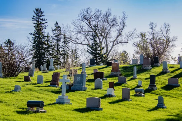 Grave Markers Pioneer Cemetary Calgary Alberta Canada — Stock Photo, Image