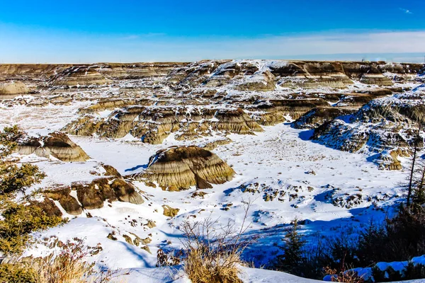 Elkezd Olvadni Patkó Kanyonban Drumheller Alberta Kanada — Stock Fotó