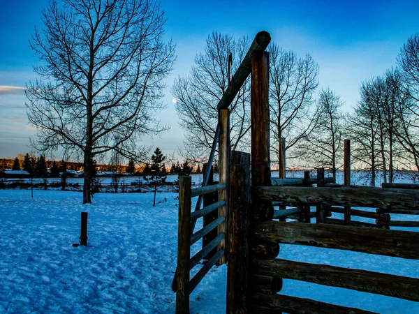 Stará Ohrada Úsvitu Cochrane Alberta Kanada — Stock fotografie