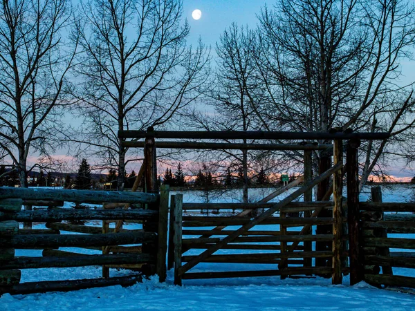 Stará Ohrada Úsvitu Cochrane Alberta Kanada — Stock fotografie