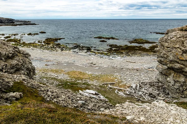 Rivage Long Baie Bellburne Terre Neuve Canada — Photo