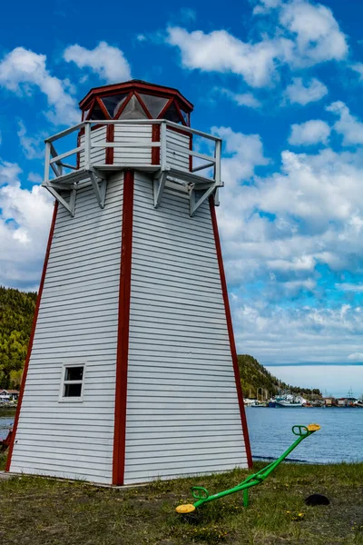 Kleiner Leuchtturm Einem Park Route 450 Neufundland Kanada — Stockfoto