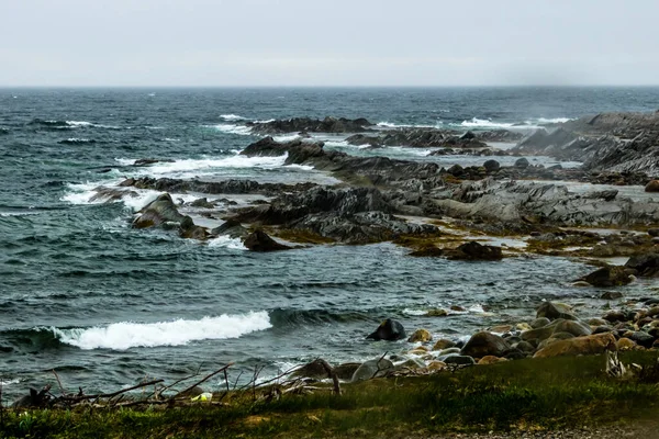 Águas Ásperas Torno Broom Point Parque Nacional Gros Morne Terra — Fotografia de Stock