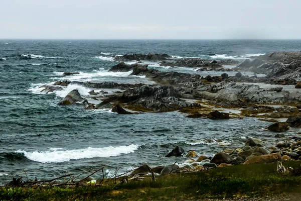 Águas Ásperas Torno Broom Point Parque Nacional Gros Morne Terra — Fotografia de Stock