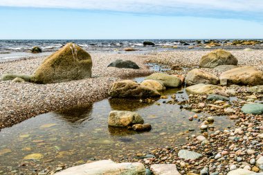 Fırtınalı bir günde Baker Creek. Gros Morne Ulusal Parkı, Newfoundland, Kanada
