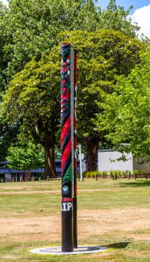Sacred Maori totems. Ngaruawahai, Waikato, New Zealand clipart