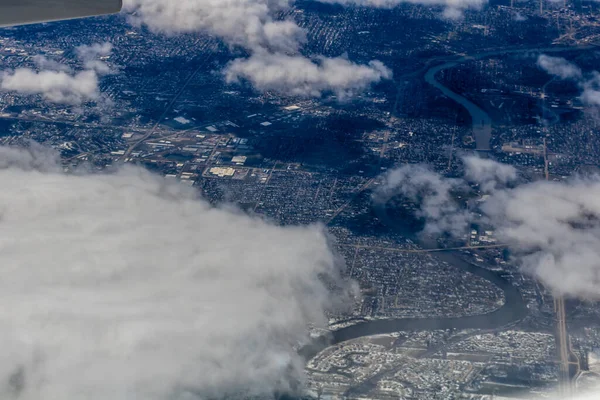 Ein Blick Auf Chicago Aus Der Luft Während Der Landung — Stockfoto